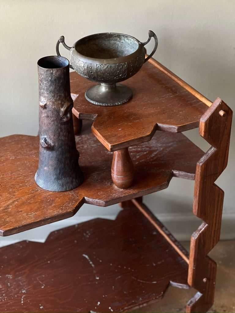 Hammered Bronze Faux Bois Vase