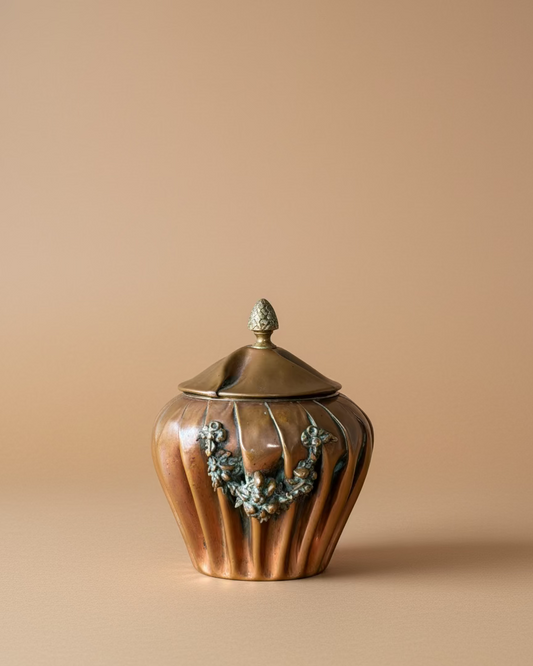 Pleated Copper Sugar Bowl