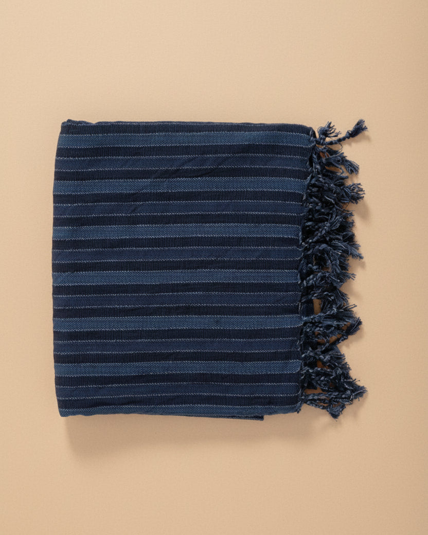 Striped Turkish Bath Towel | Indigo