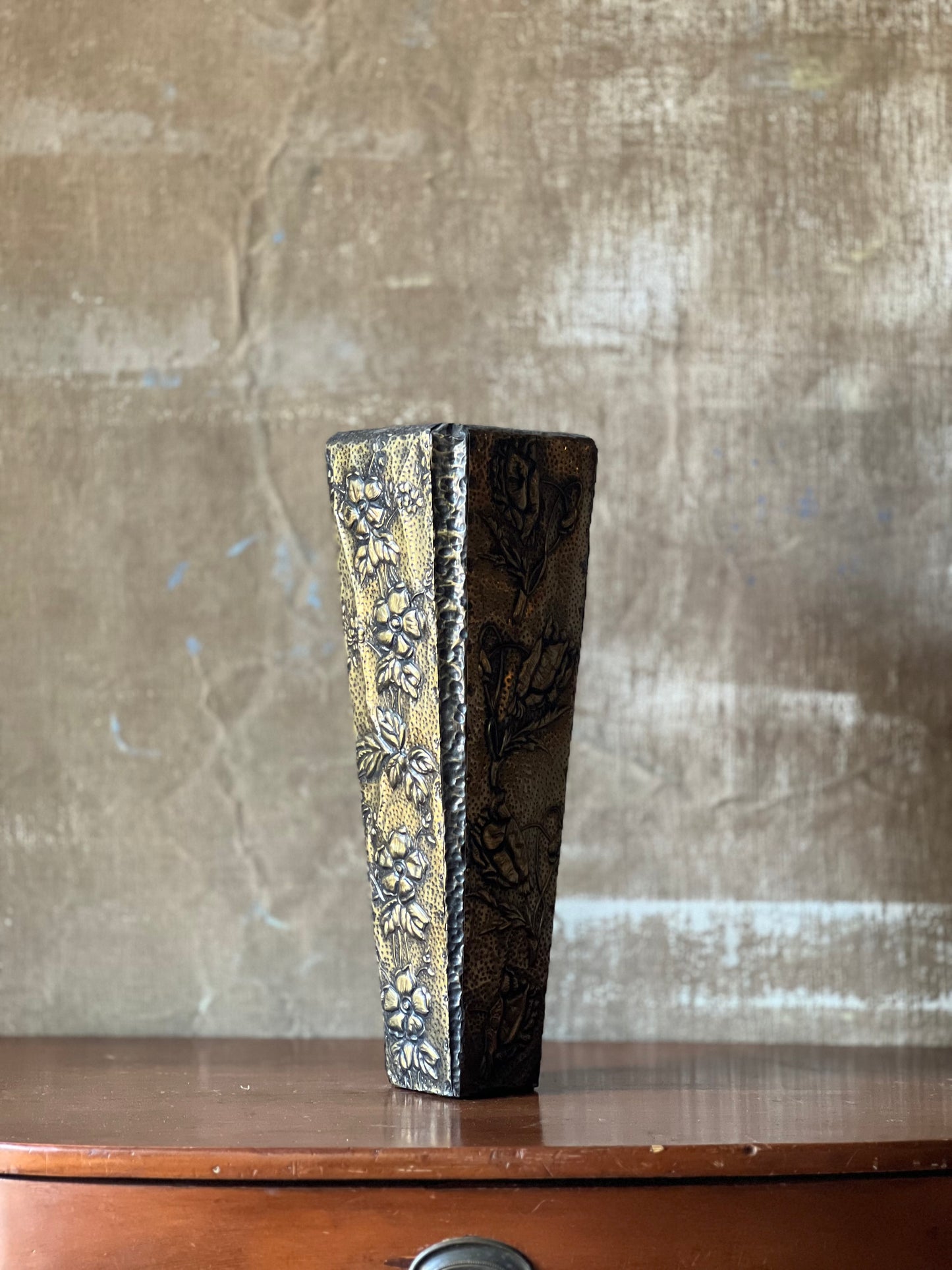 Pressed Brass Decorative Vase