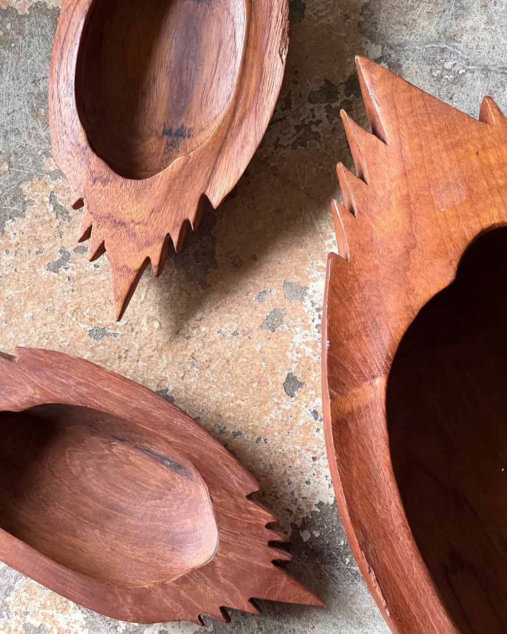 Carved Wood Serving Bowls