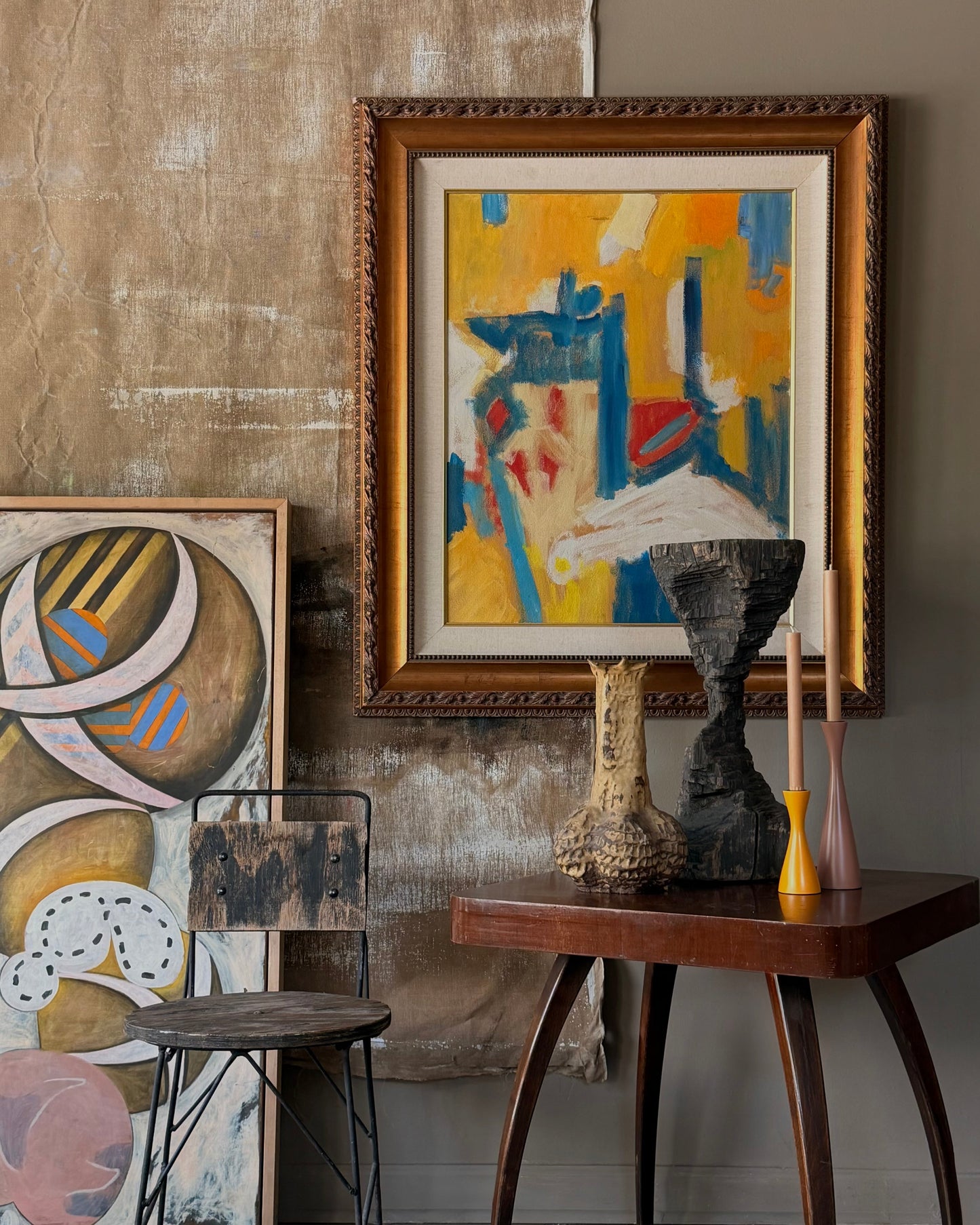 Large Abstract in Yellow & Blue