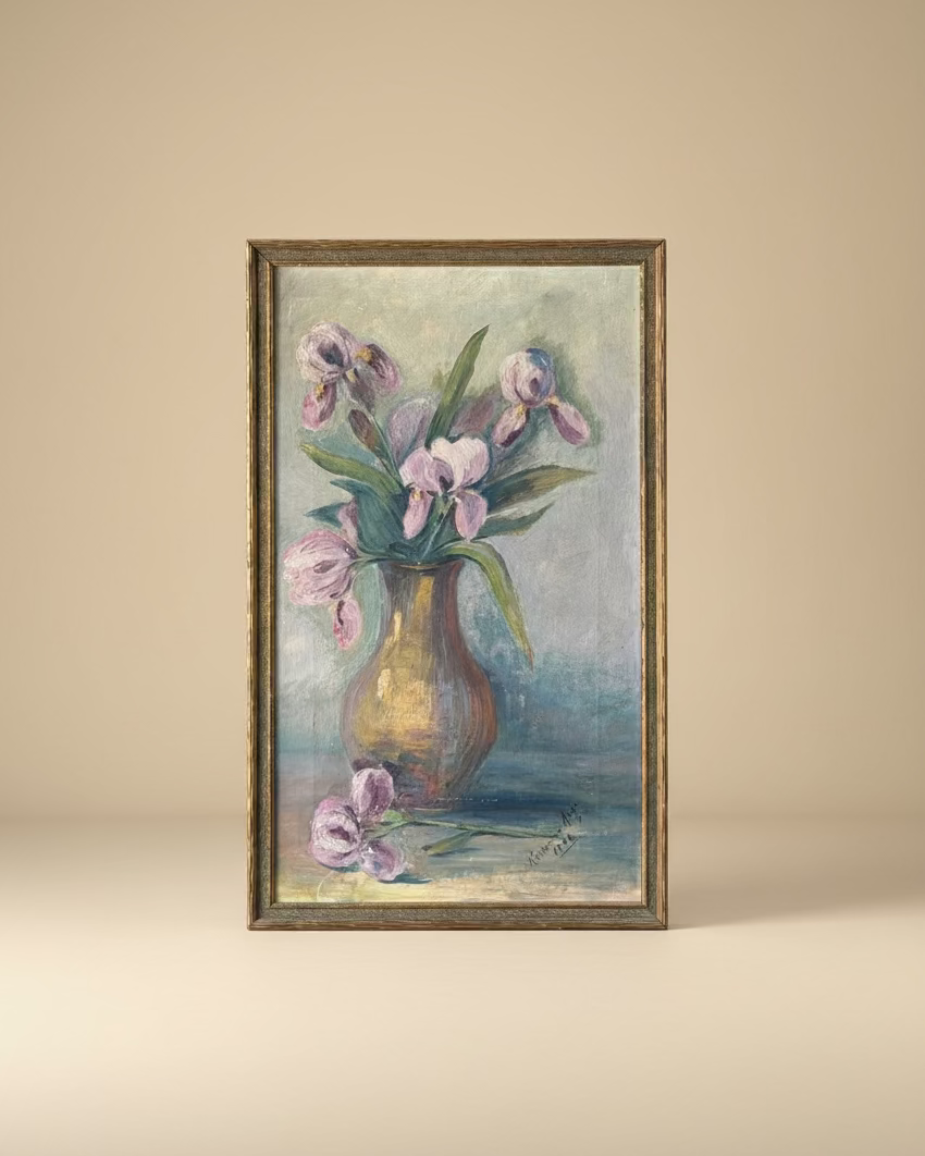 Framed Still Life with Irises