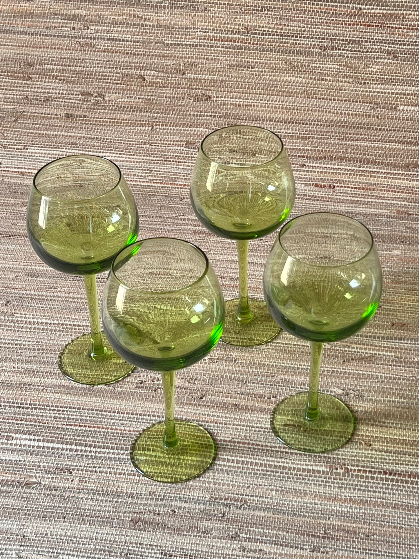 Set of Lime Glass Goblets