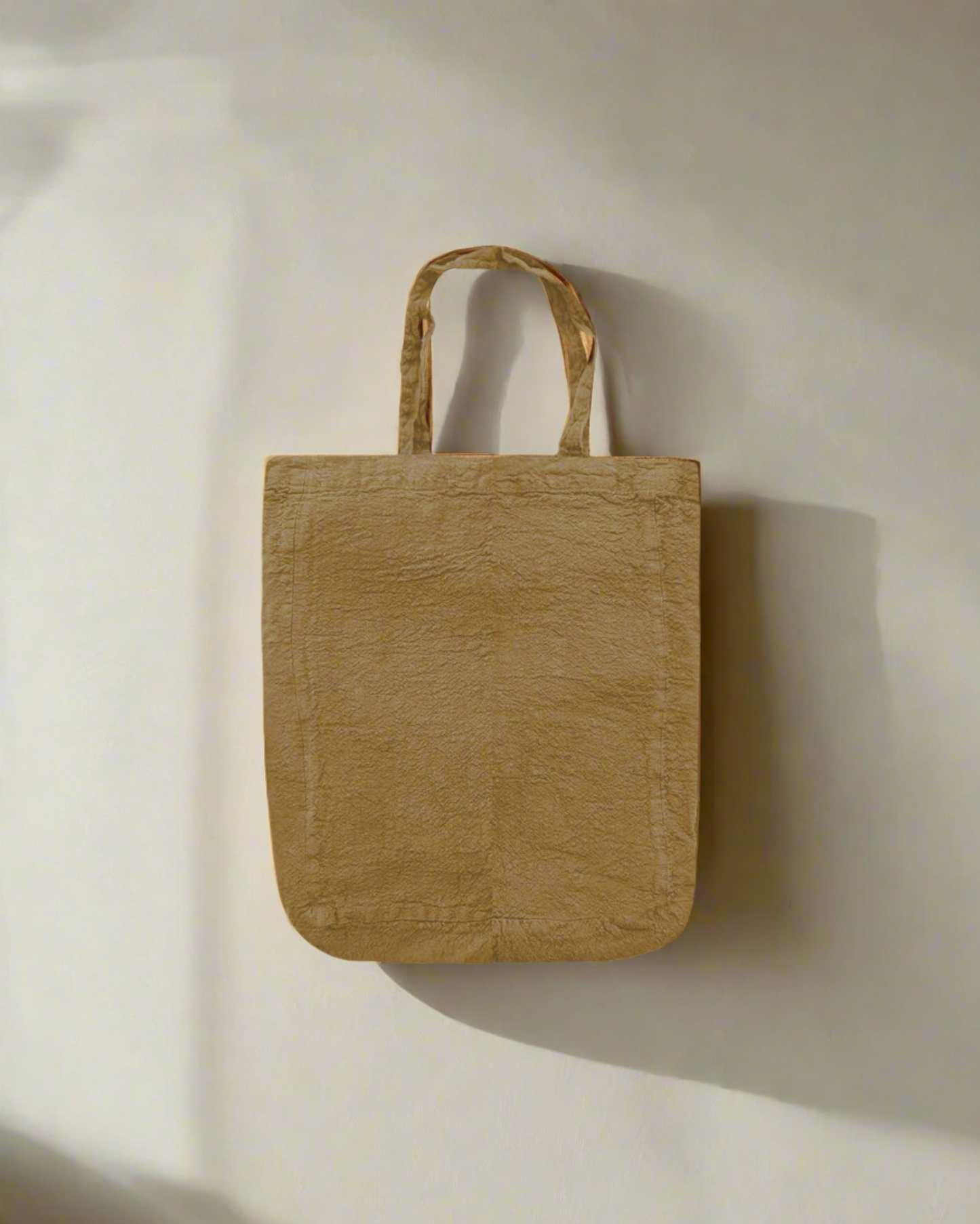 French Raw Linen Tote - Tobacco