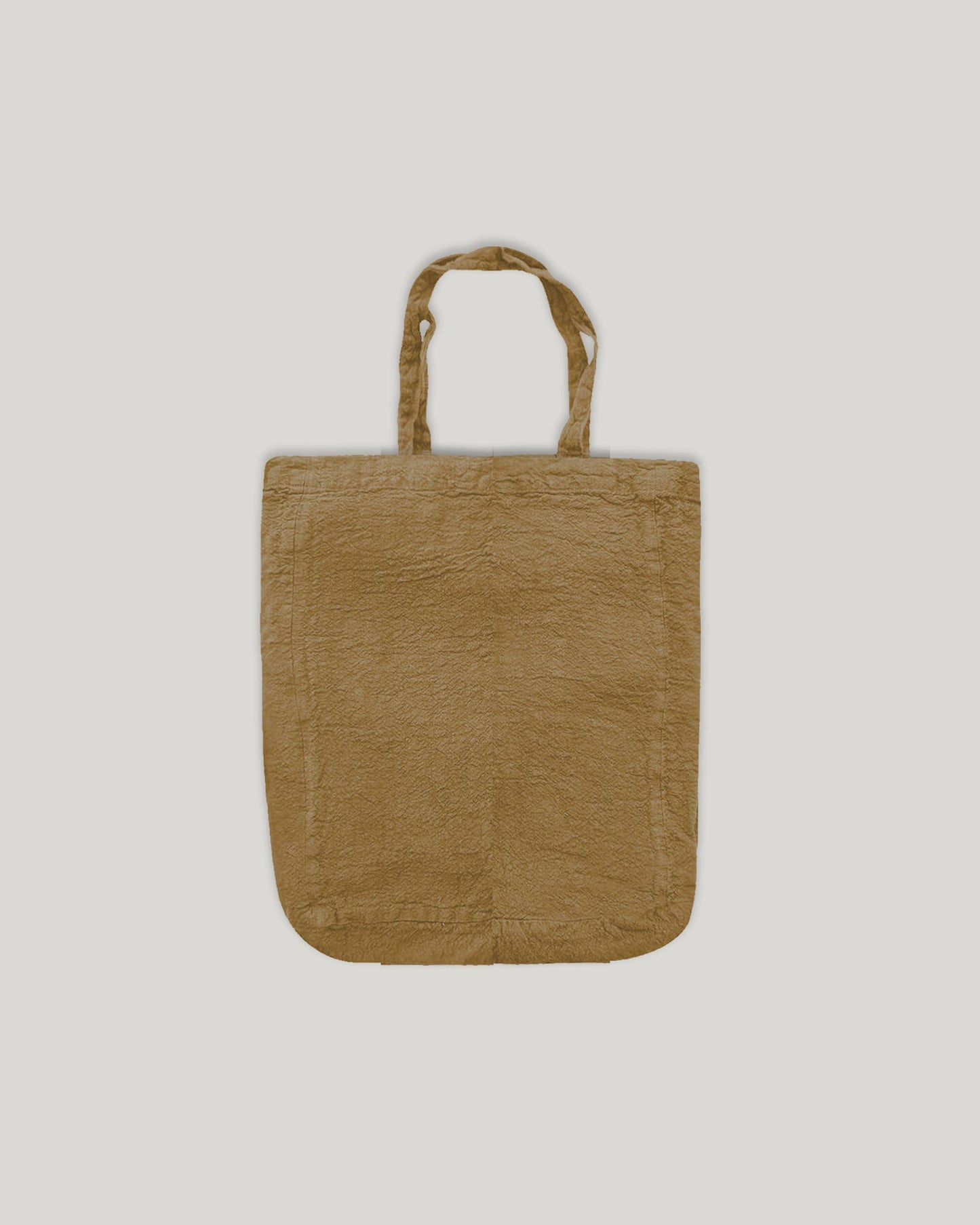 French Raw Linen Tote - Tobacco