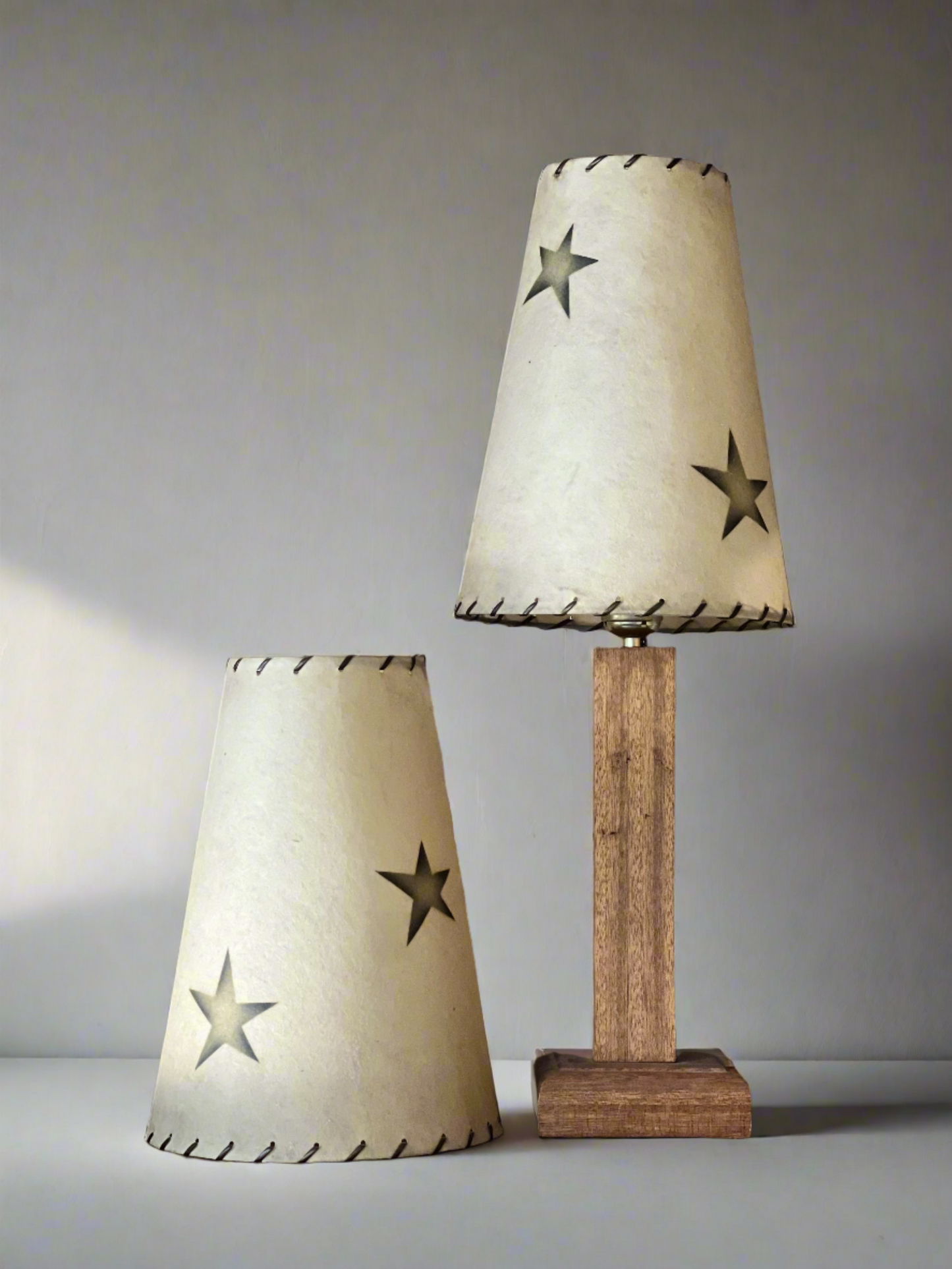 Mid Century Fiberglass Lampshades with Stars