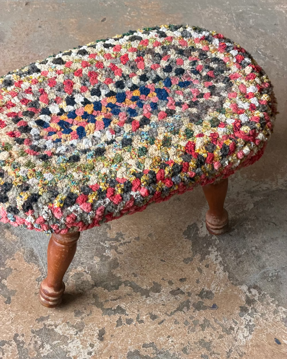 Small Rag Rug Stool