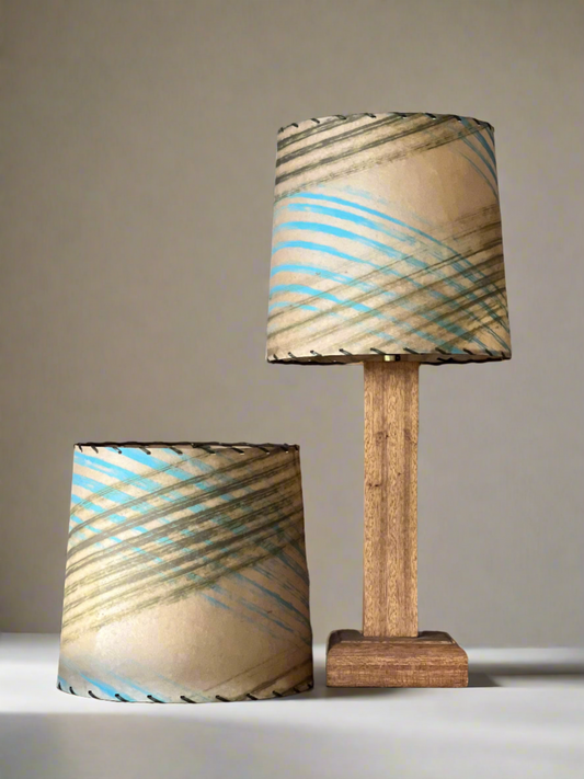 Mid Century Fiberglass Lampshades with Swirls