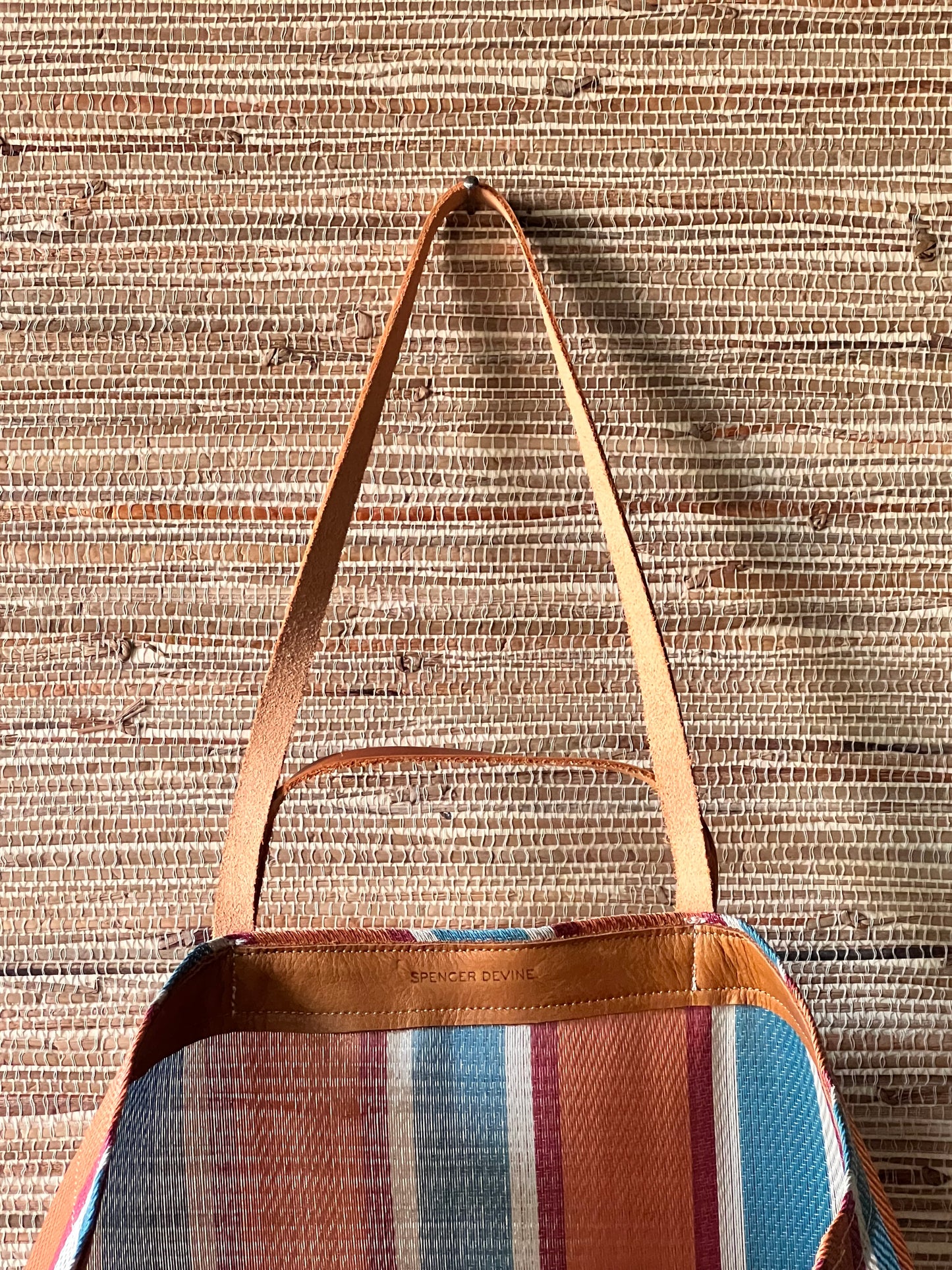 Market Bag - Large Orange and Blue