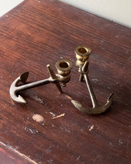 Brass Anchor Candlesticks