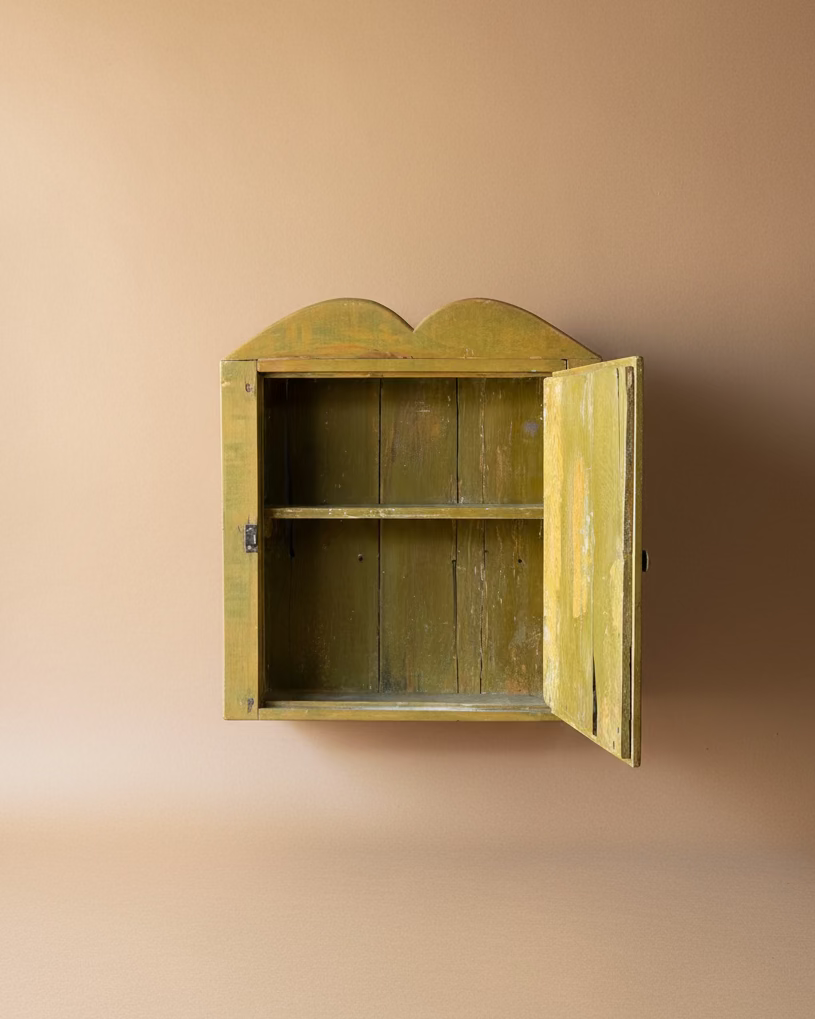 Yellow Mirrored Wall Cabinet