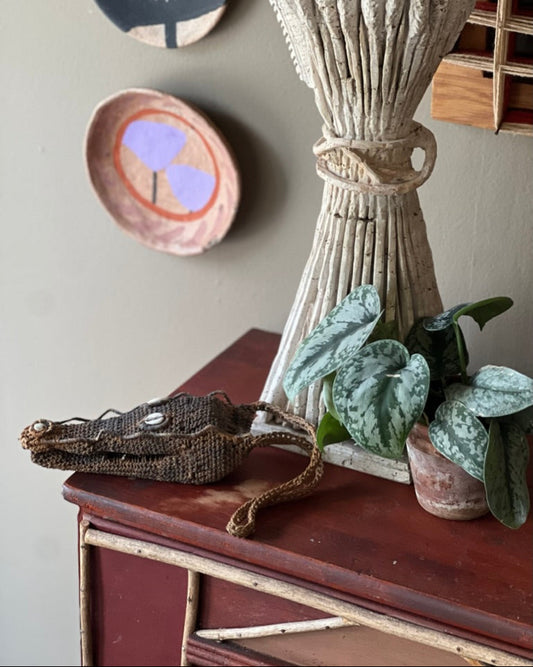 Woven Fiber Crocodile Head