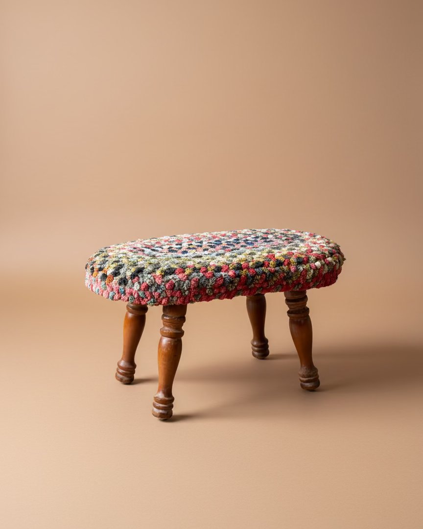 Small Rag Rug Stool