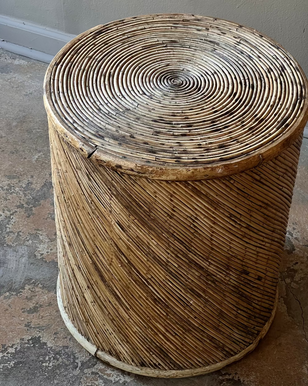 Pencil Rattan Drum Table