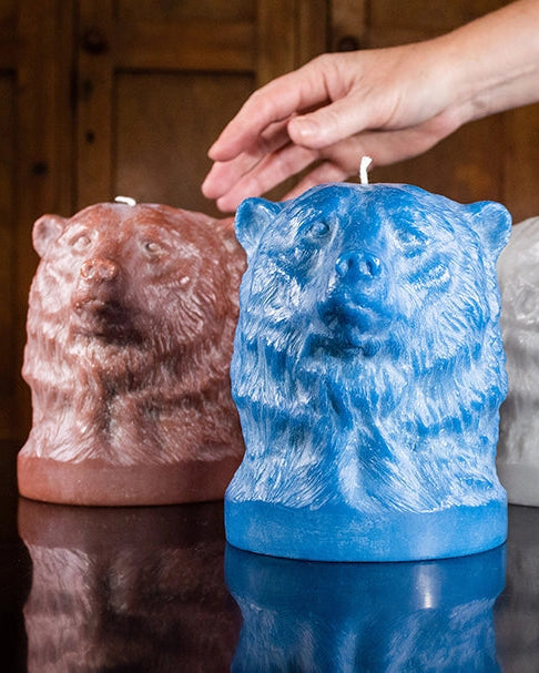 Bear Bust Candle