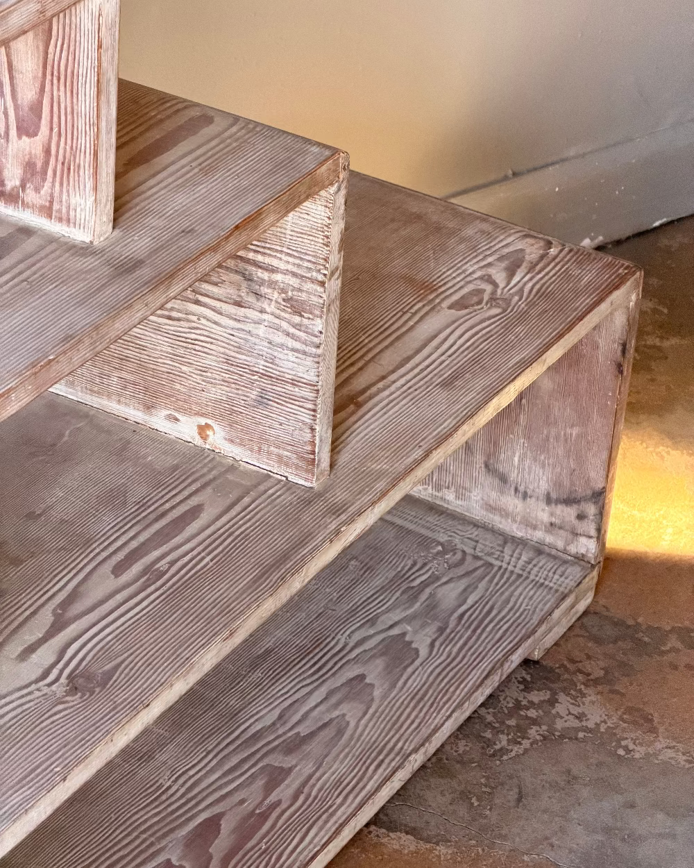Cerused Oak Stair Step Shelf