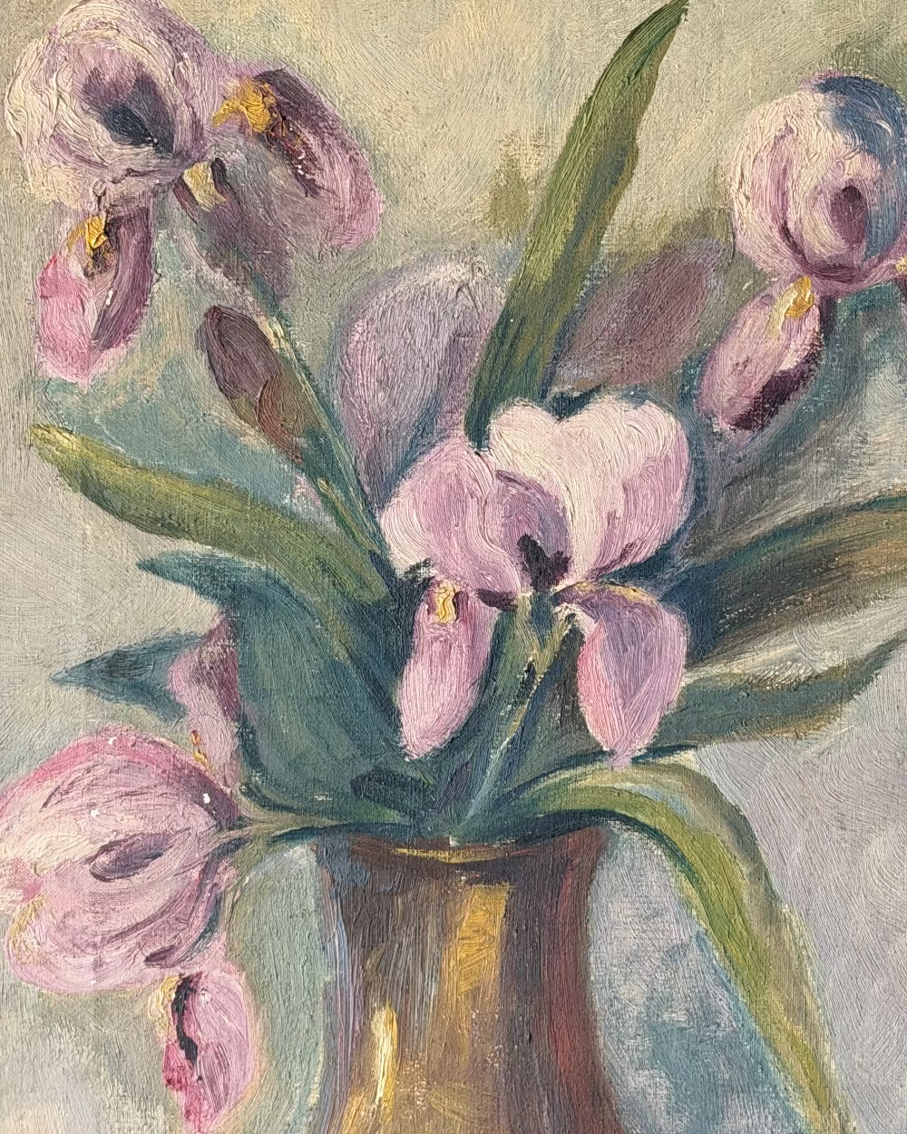 Framed Still Life with Irises