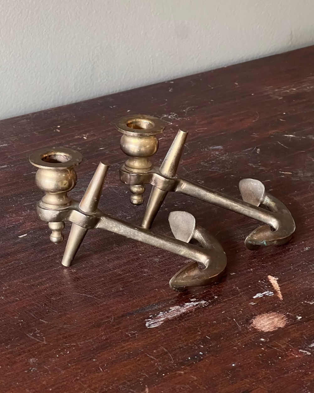 Brass Anchor Candlesticks