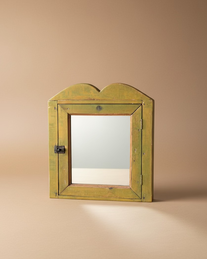 Yellow Mirrored Wall Cabinet