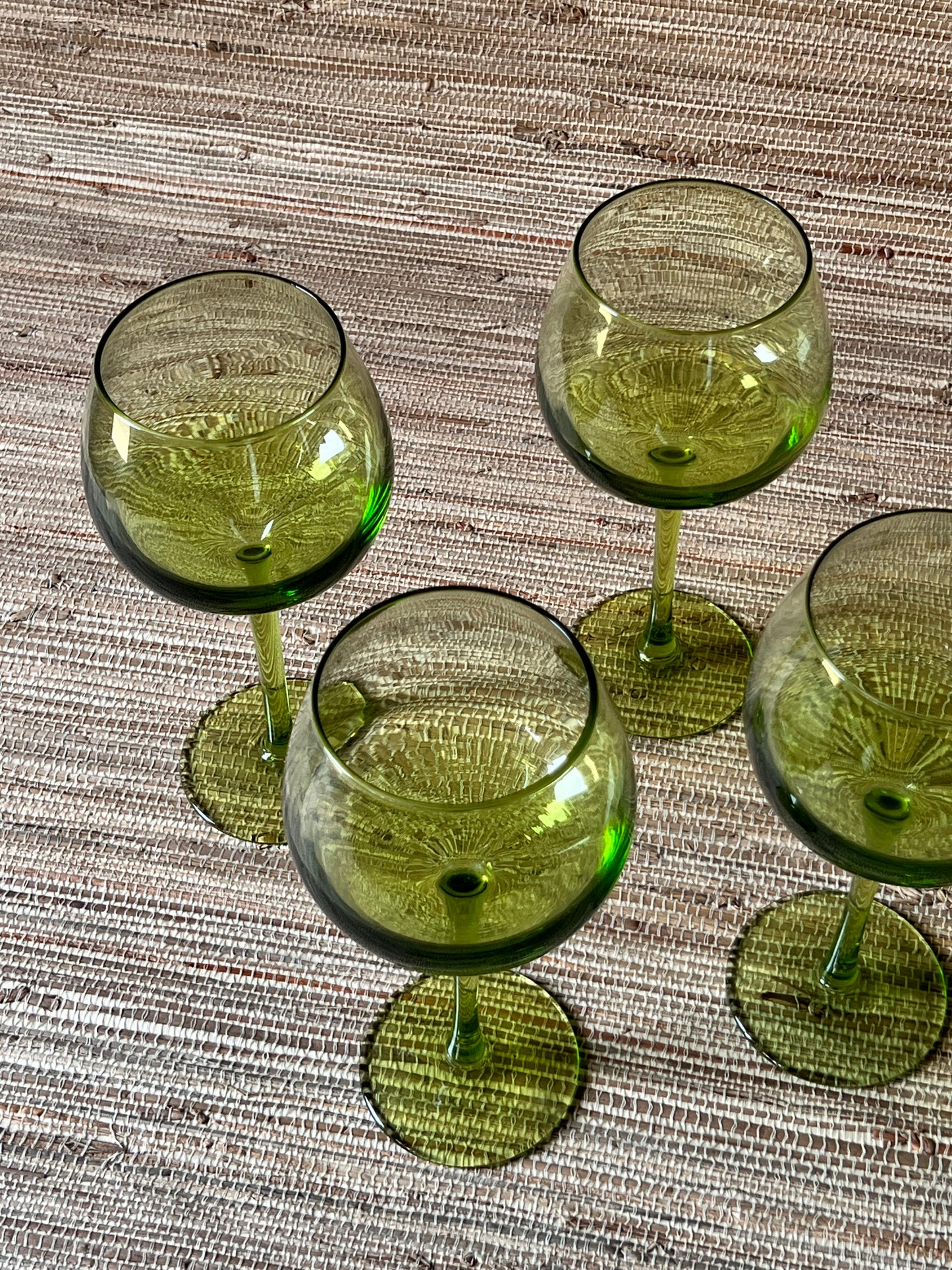 Set of Lime Glass Goblets