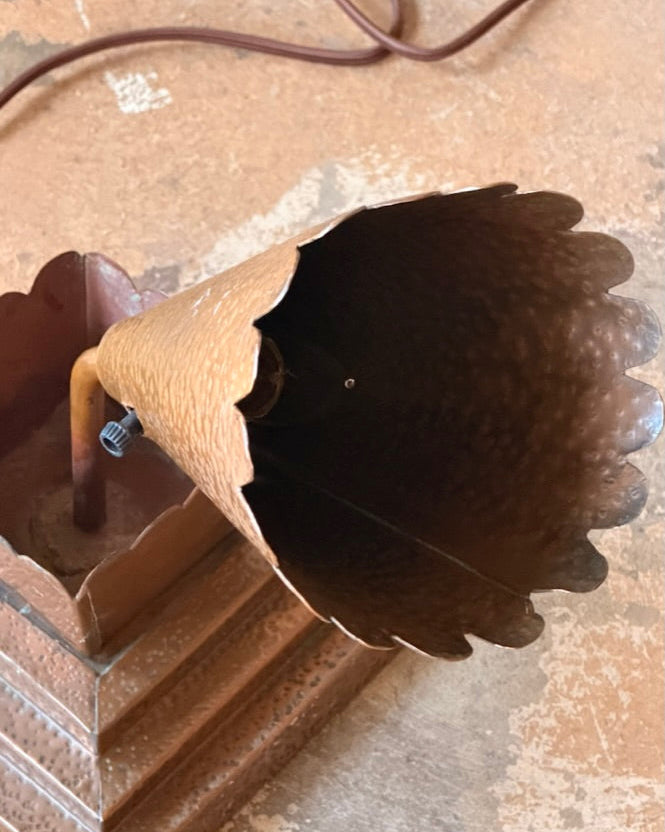 Artist Made Hammered Copper Lamp