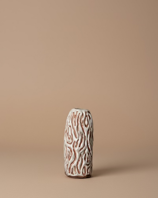Small Faux Bois Ceramic Vase