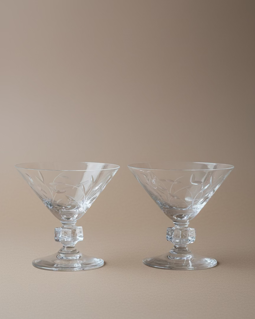 Set/8 Crystal Martini Glasses