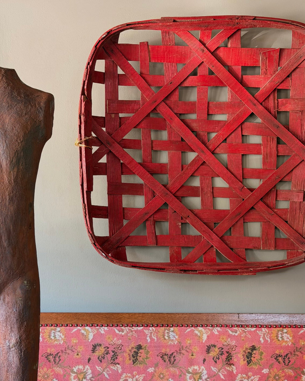 Large Red Tobacco Basket