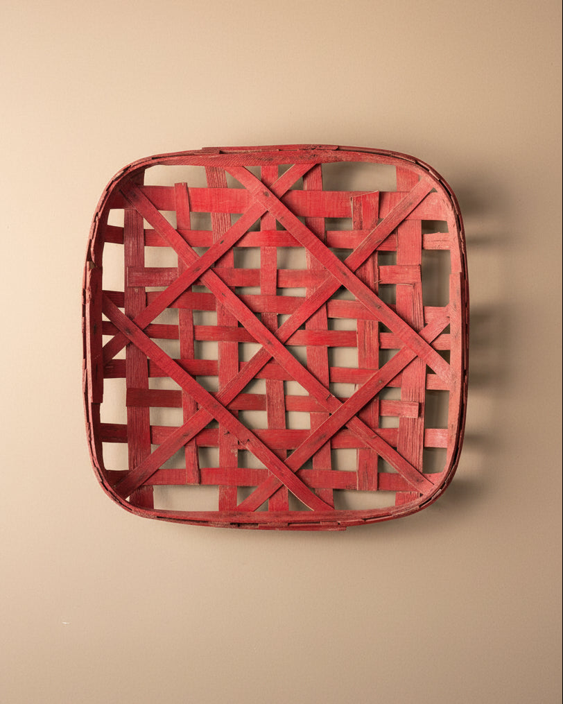Large Red Tobacco Basket