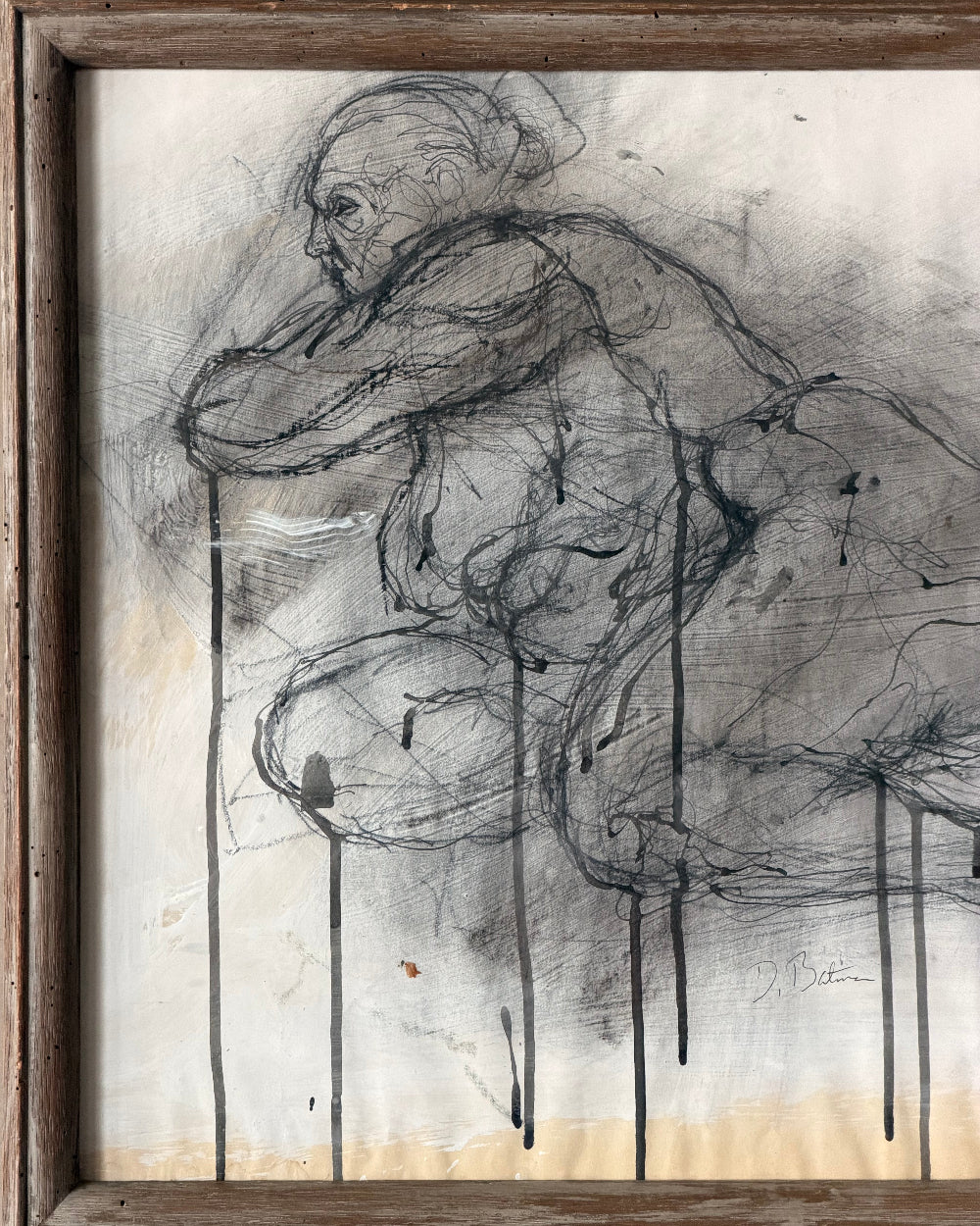 Framed Nude in Black & Grey