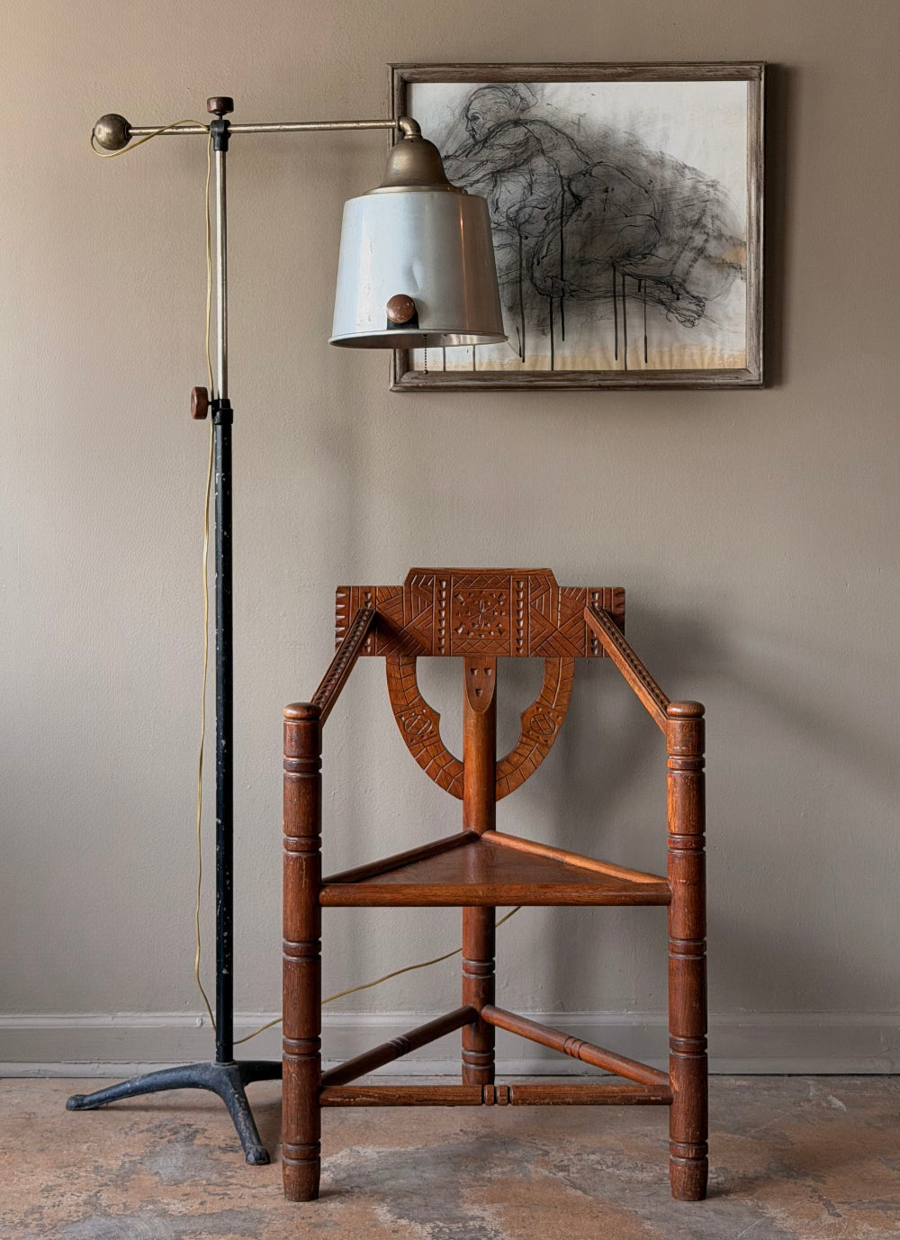 Assembled Industrial Floor Lamp
