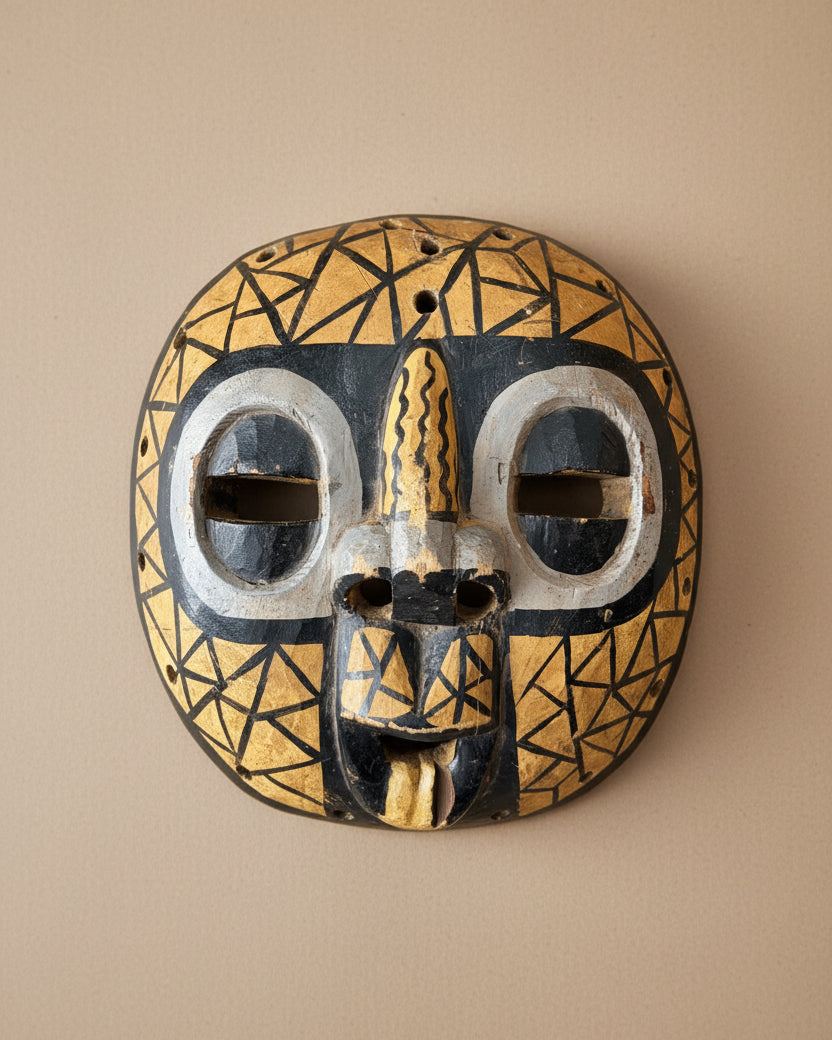 Ceremonial Moon Mask in Yellow