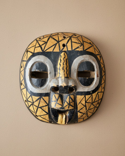 Ceremonial Moon Mask in Yellow