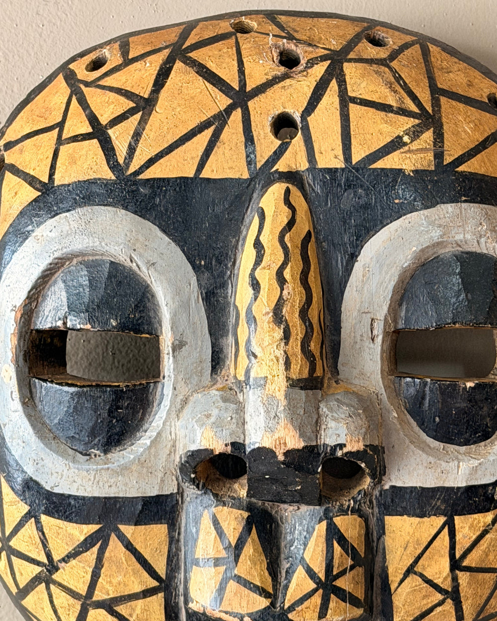 Ceremonial Moon Mask in Yellow