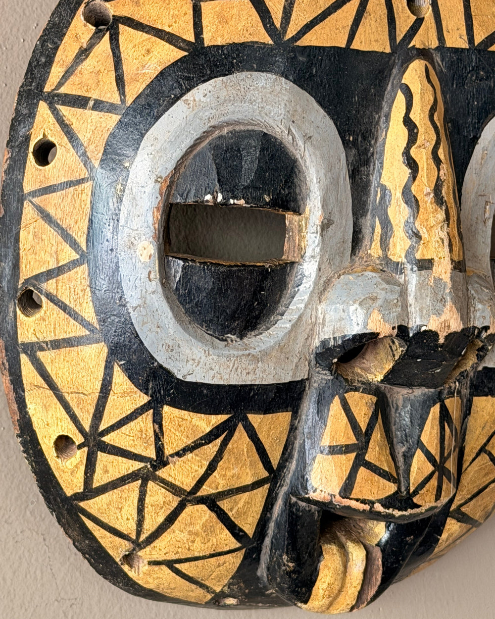 Ceremonial Moon Mask in Yellow