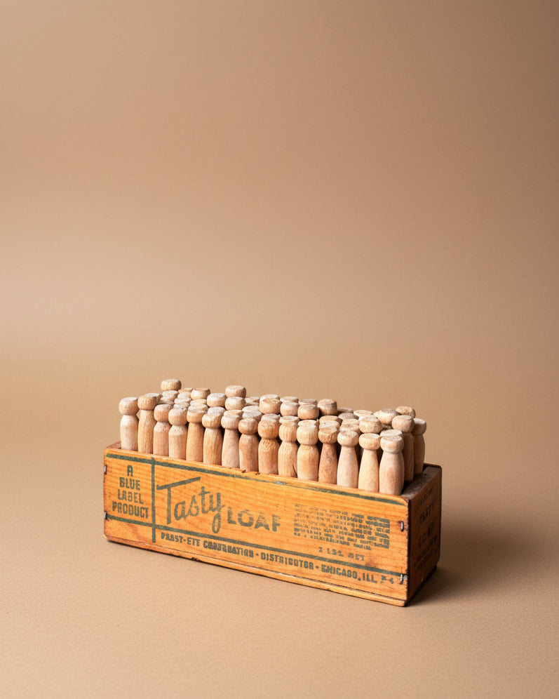 Clothespins in Cheese Box