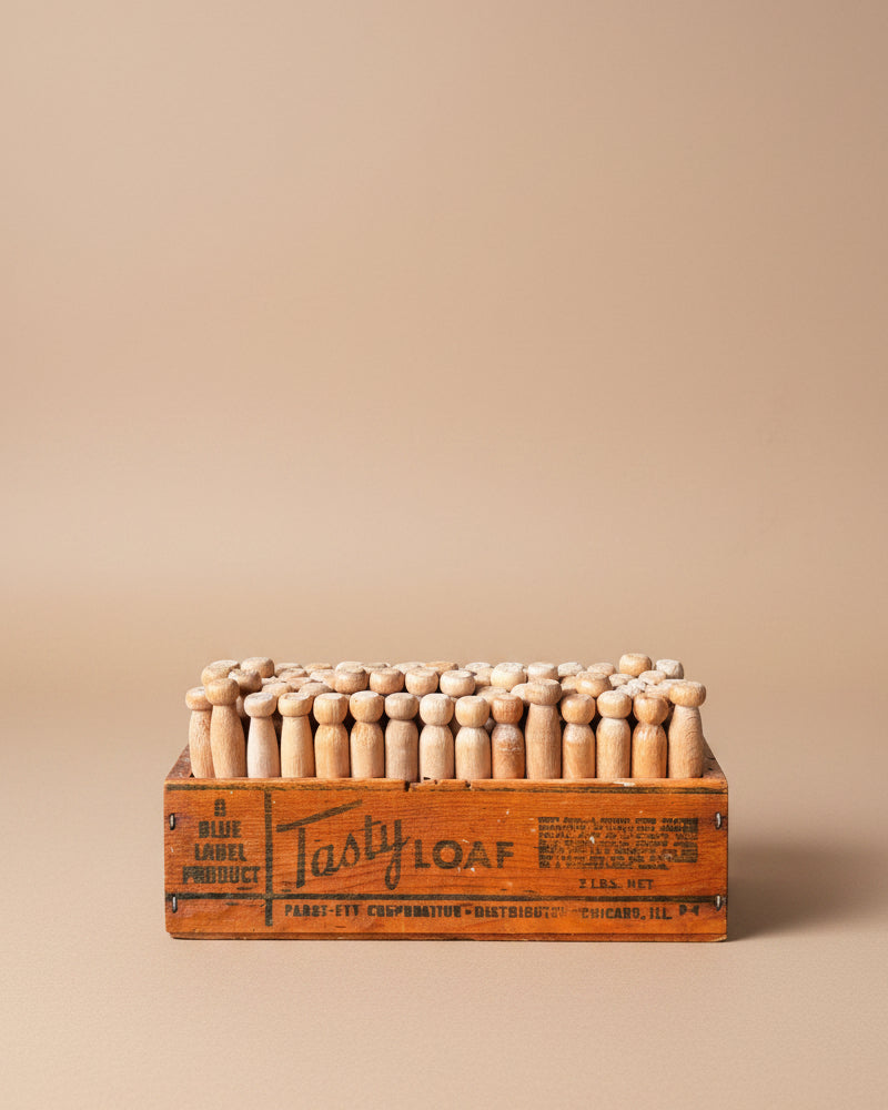 Clothespins in Cheese Box