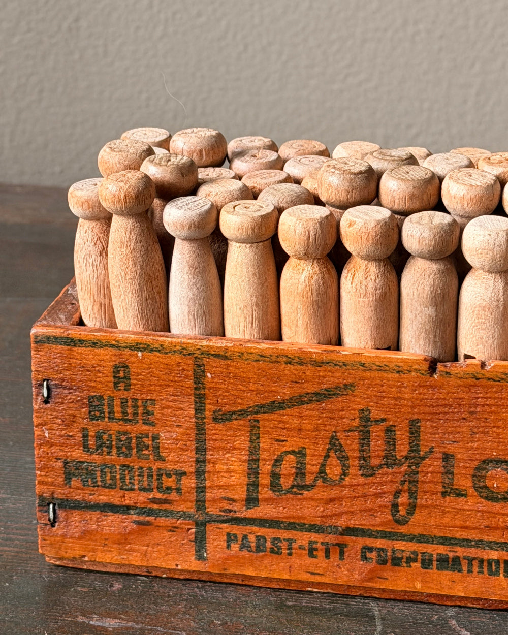 Clothespins in Cheese Box