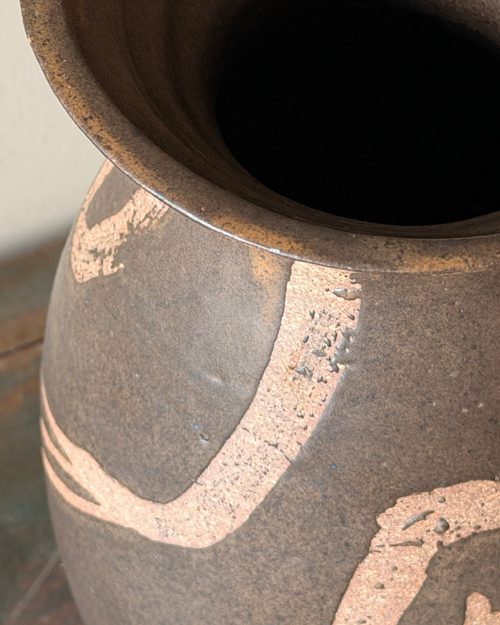 Tall Wheel Thrown Pottery Vase