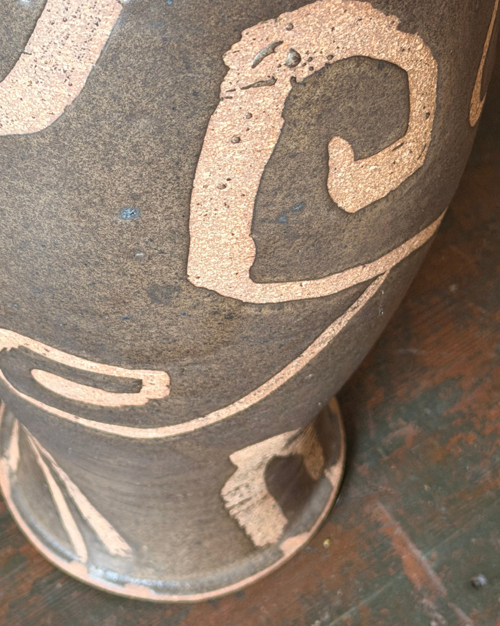 Tall Wheel Thrown Pottery Vase