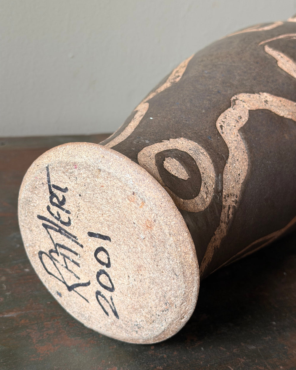 Tall Wheel Thrown Pottery Vase