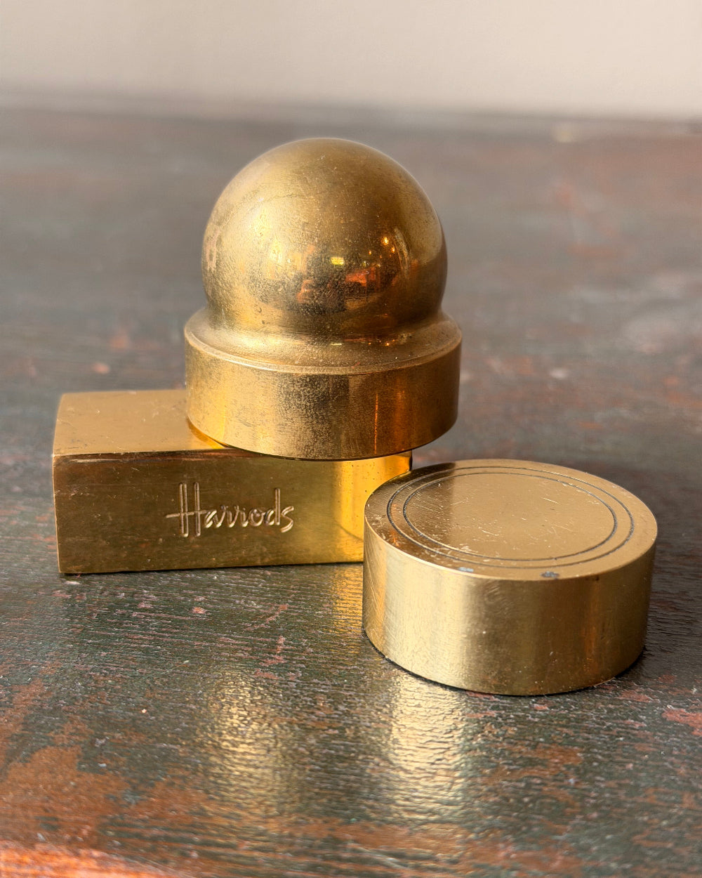 Solid Brass Paperweight Set