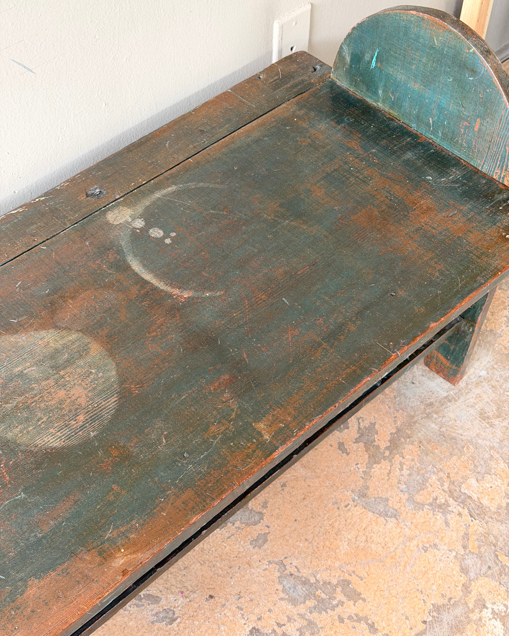 Long Primitive Bench In Green