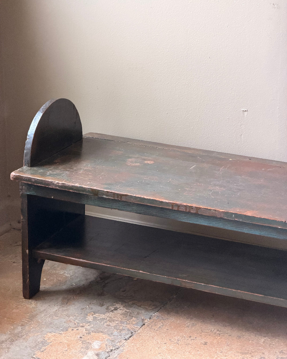 Long Primitive Bench In Green