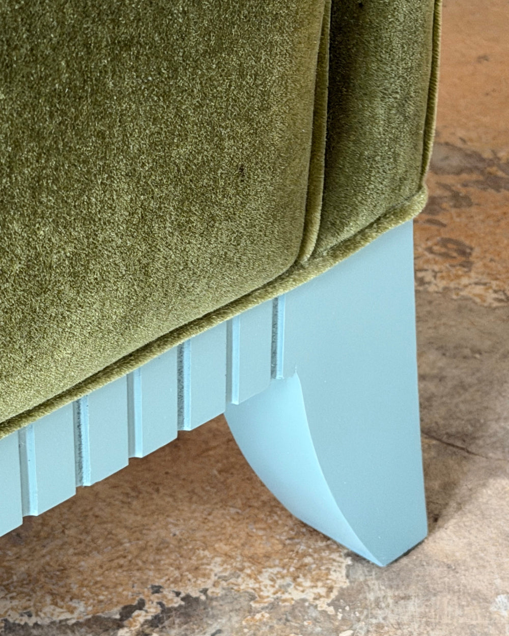 Asymmetrical Mohair Club Chairs