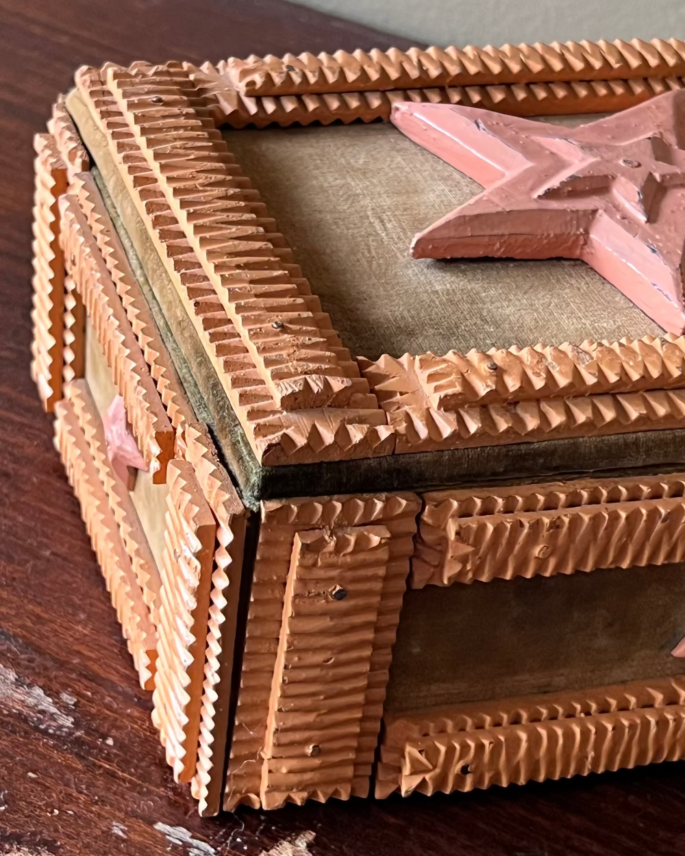 Polychrome Tramp Art Box