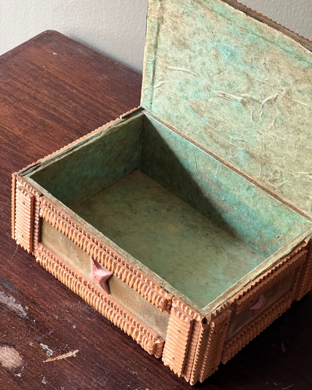 Polychrome Tramp Art Box