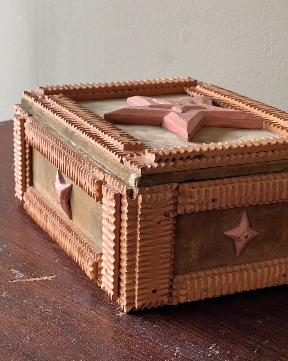 Polychrome Tramp Art Box