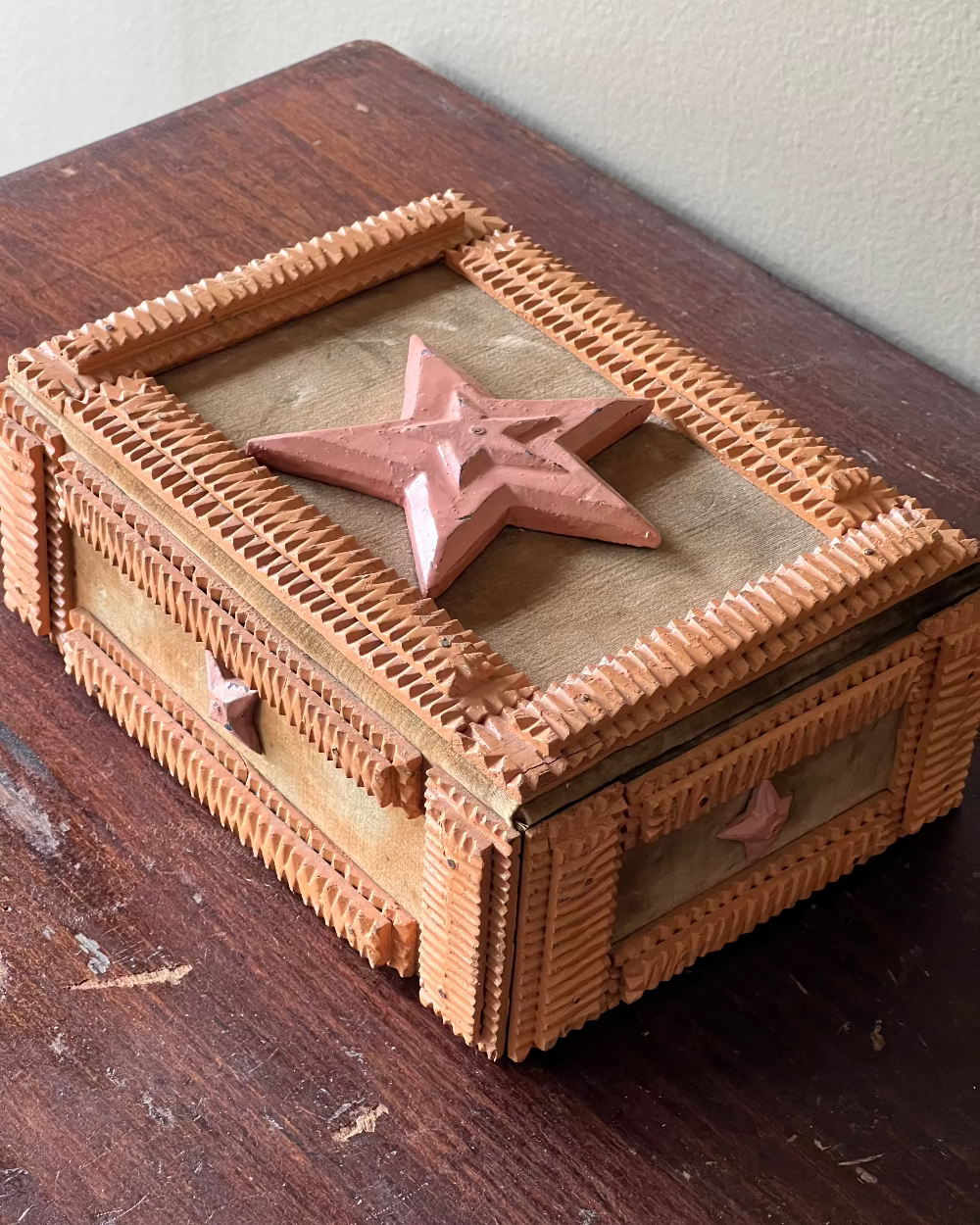 Polychrome Tramp Art Box
